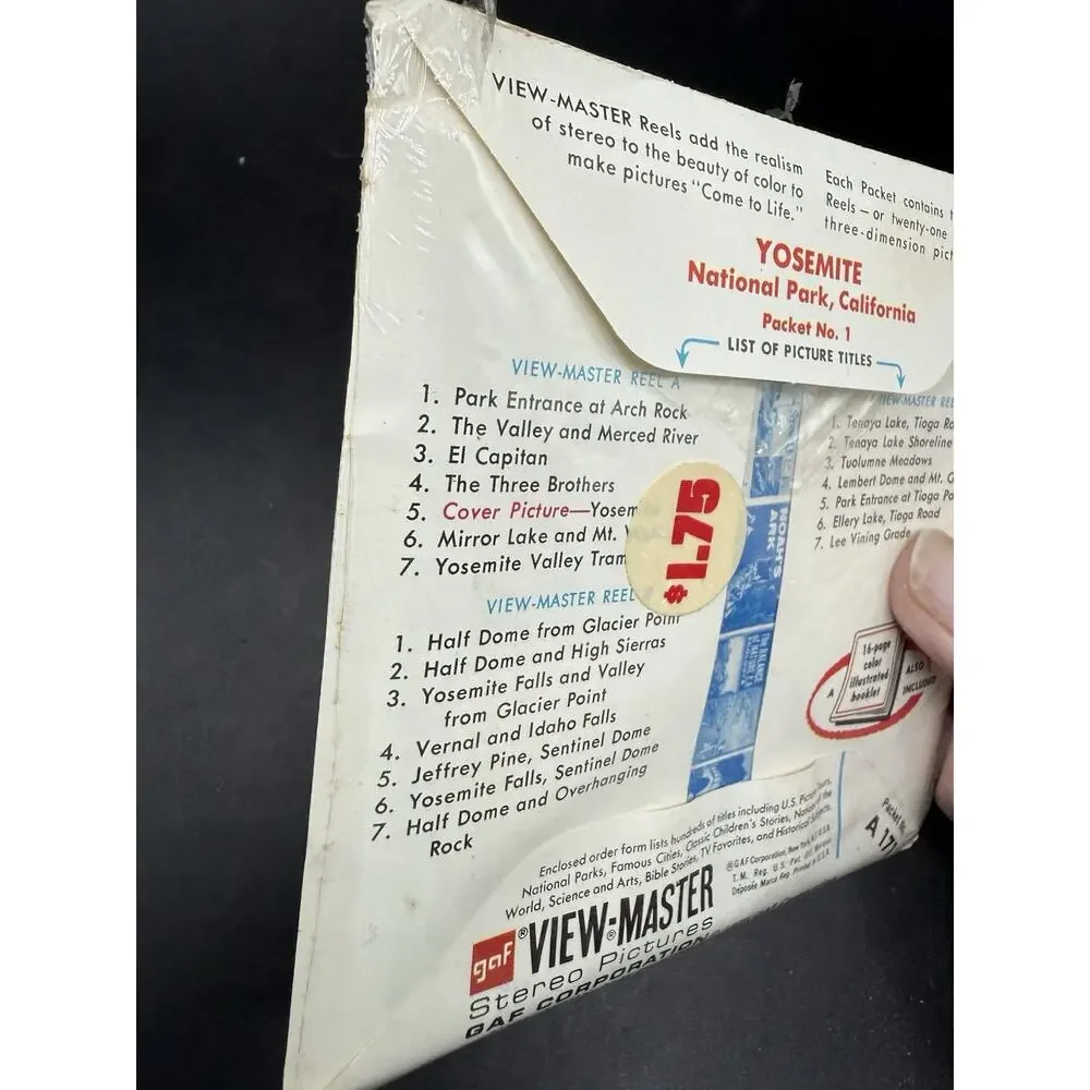 Yosemite National Park California 3d View-Master 3 Reel Packet Complete Set